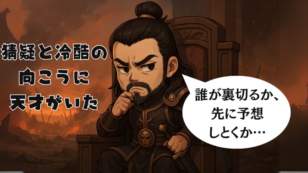 三国志のちびキャラで曹操、疑う