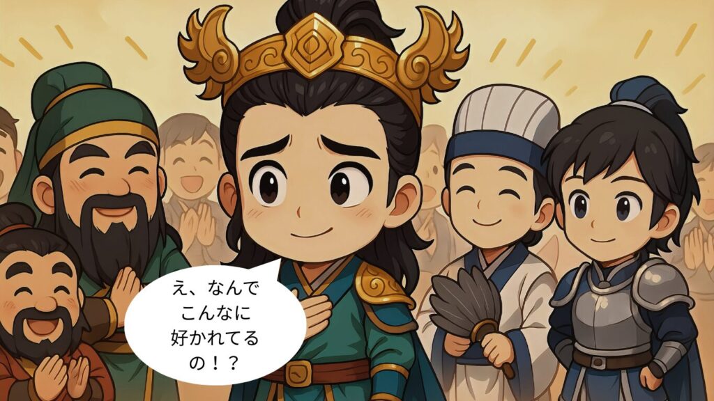 三国志のちびキャラで劉備が慕われる