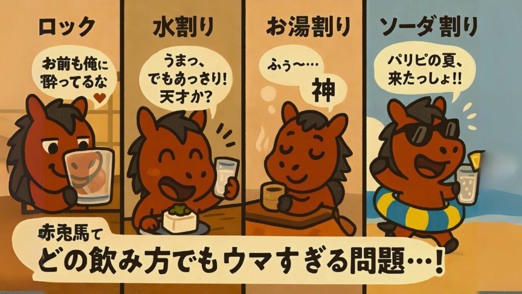三国志ちびキャラで赤兎馬が焼酎赤兎馬の飲み方を紹介