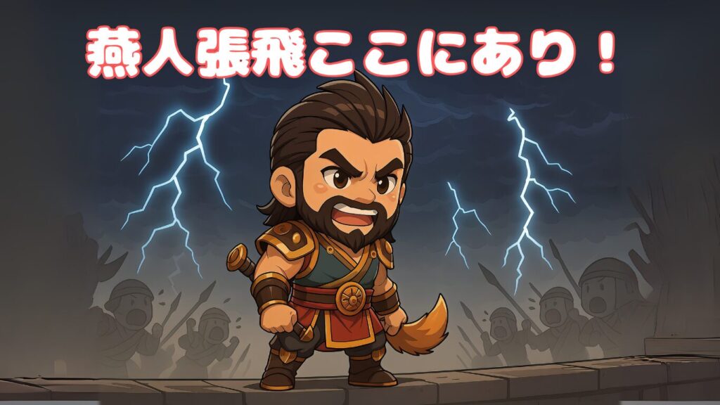 三国志のちびキャラで張飛 長坂橋の名シーン