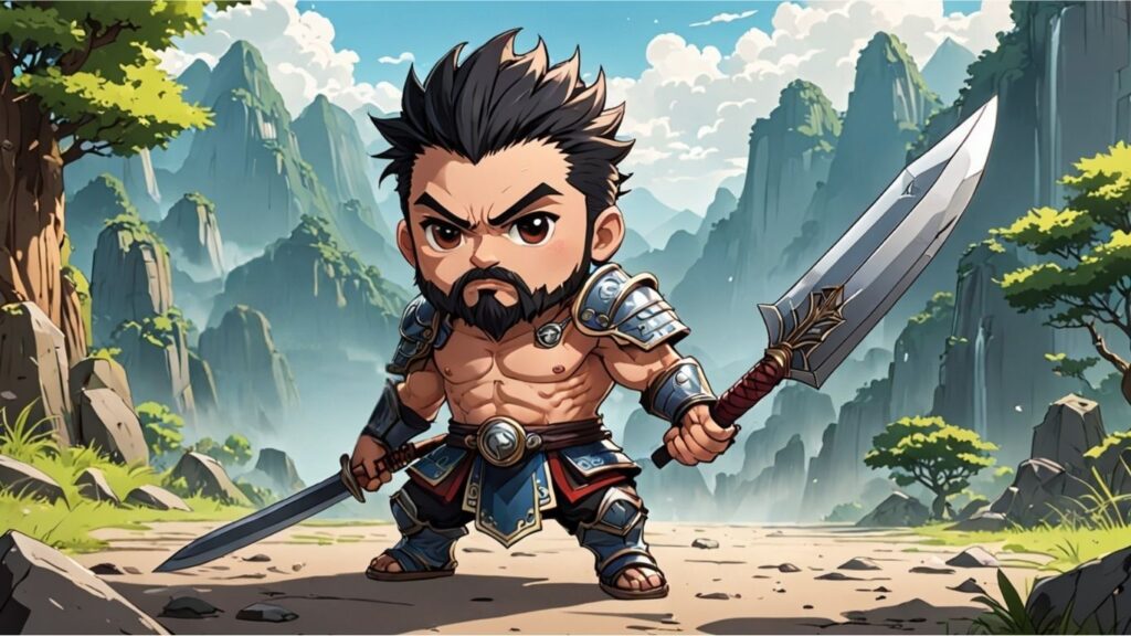武将診断、三国志猛将タイプでちびキャラの許褚のイラスト