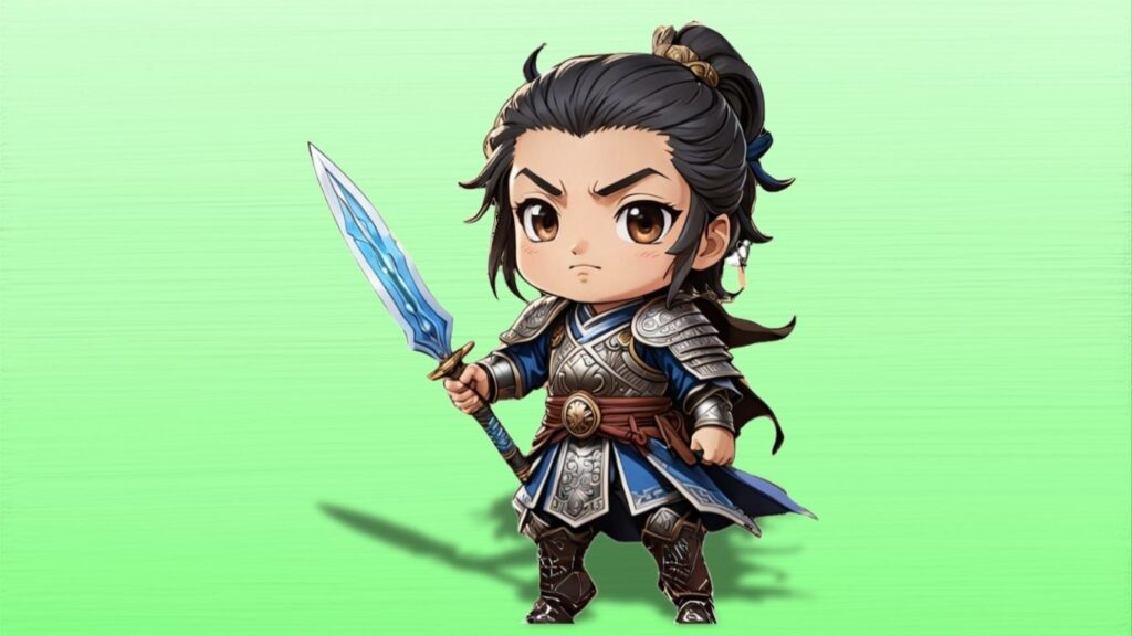 三国志最強武将ランキング3位趙雲のちびキャライラスト