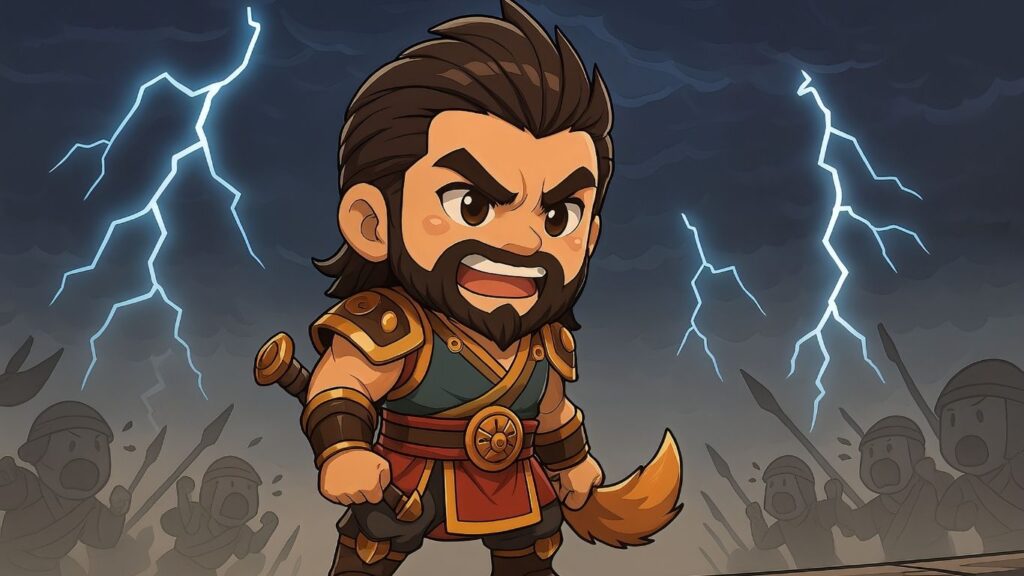 武将診断、三国志猛将タイプでちびキャラの張飛のイラスト