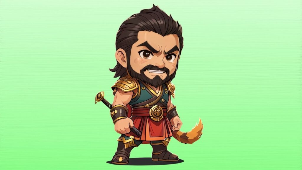三国志最強武将ランキング4位張飛のちびキャライラスト