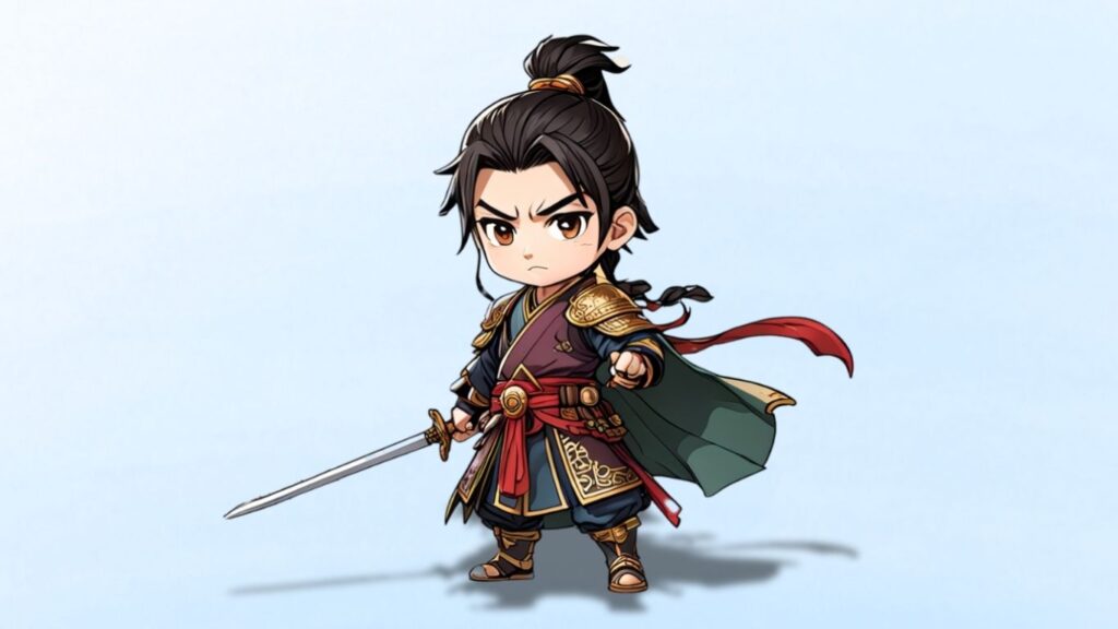 三国志最強武将ランキング5位張遼のちびキャライラスト