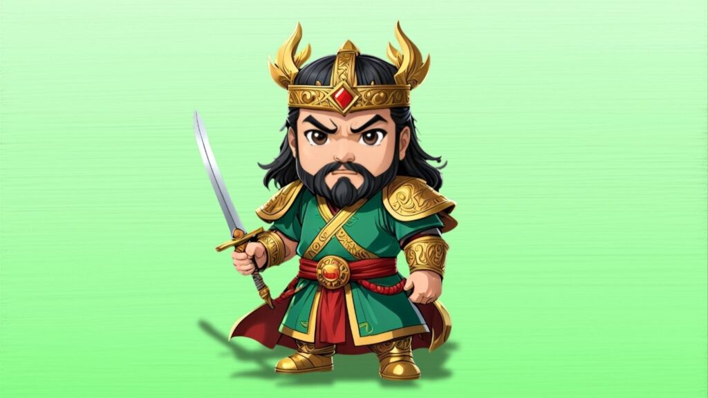 三国志最強武将ランキング2位関羽のちびキャライラスト