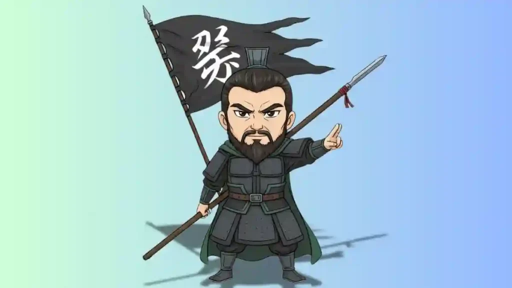 三国志のちびキャラで張郃を描いたイラスト