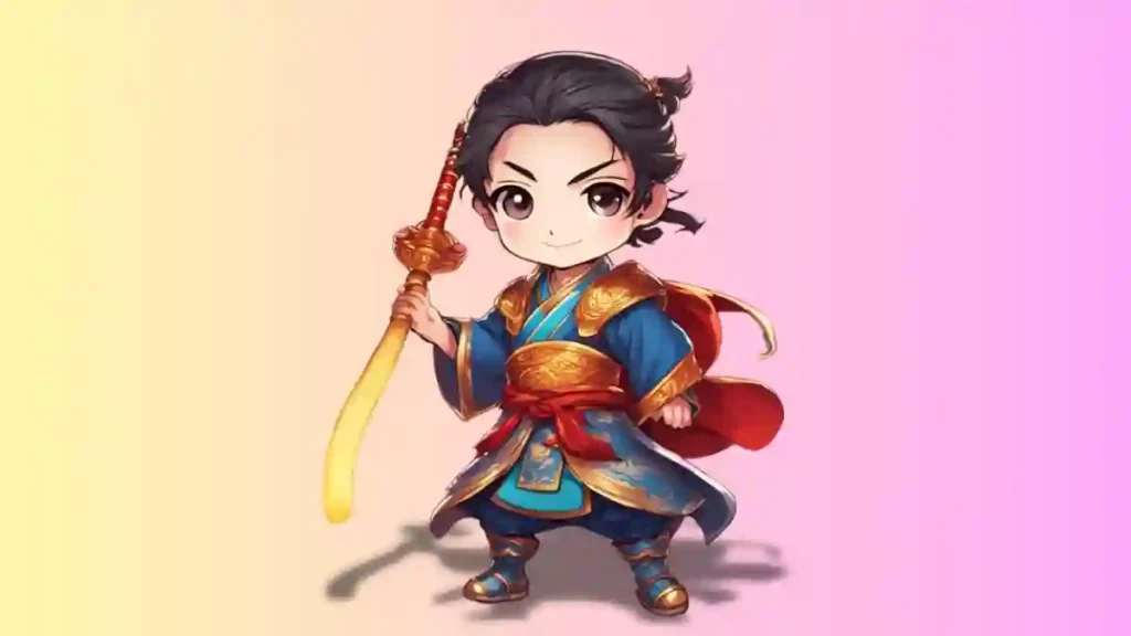 三国志のちびキャラで周瑜を描いたイラスト